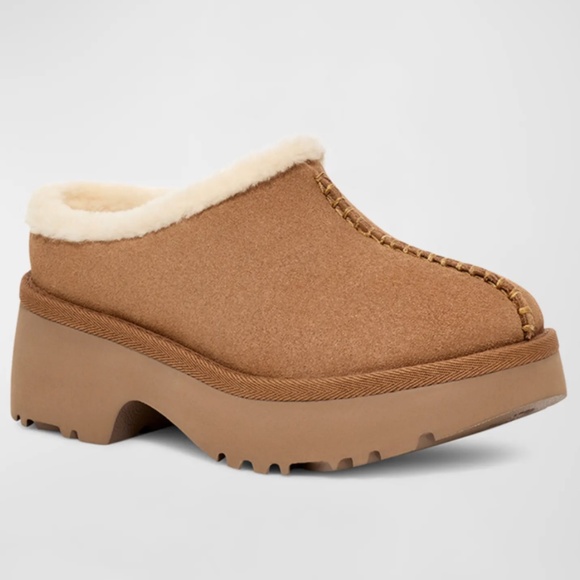 UGG New Heights Suede Cozy Clogs 7 New In Box - Picture 4 of 11